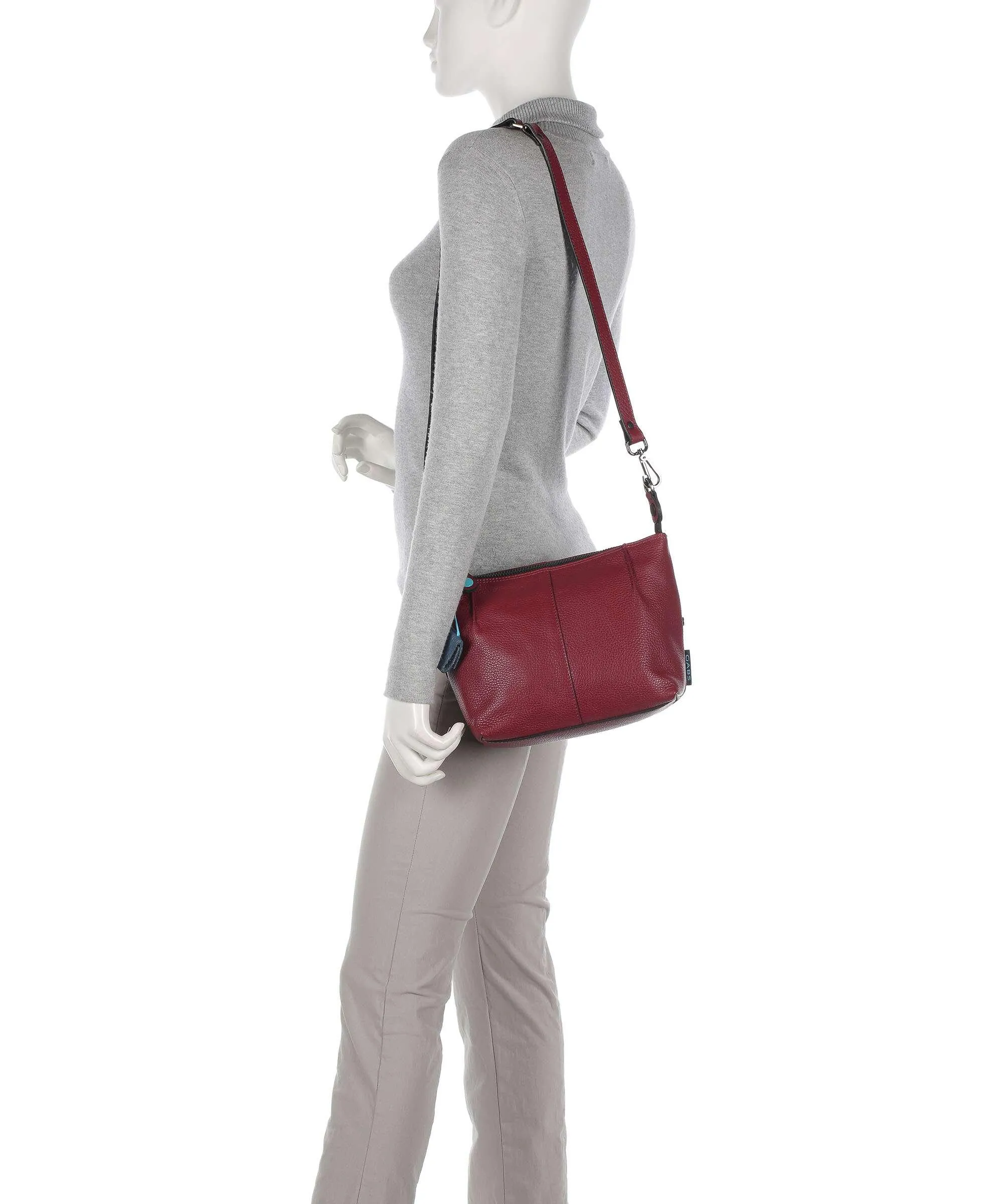  Gabs Funny Borsa a tracolla pelle di vitello goffrata rosso scuro  
