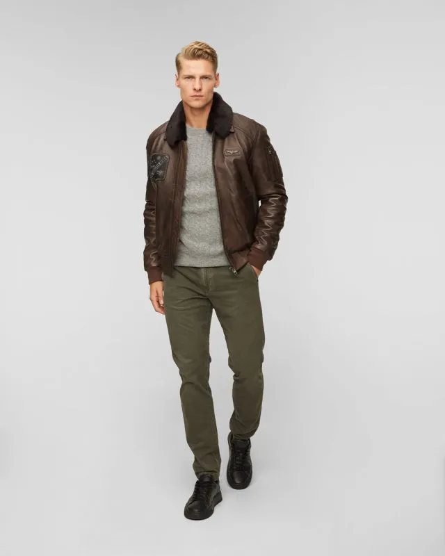 Giacca in pelle da uomo Aeronautica Militare
