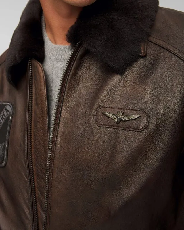 Giacca in pelle da uomo Aeronautica Militare