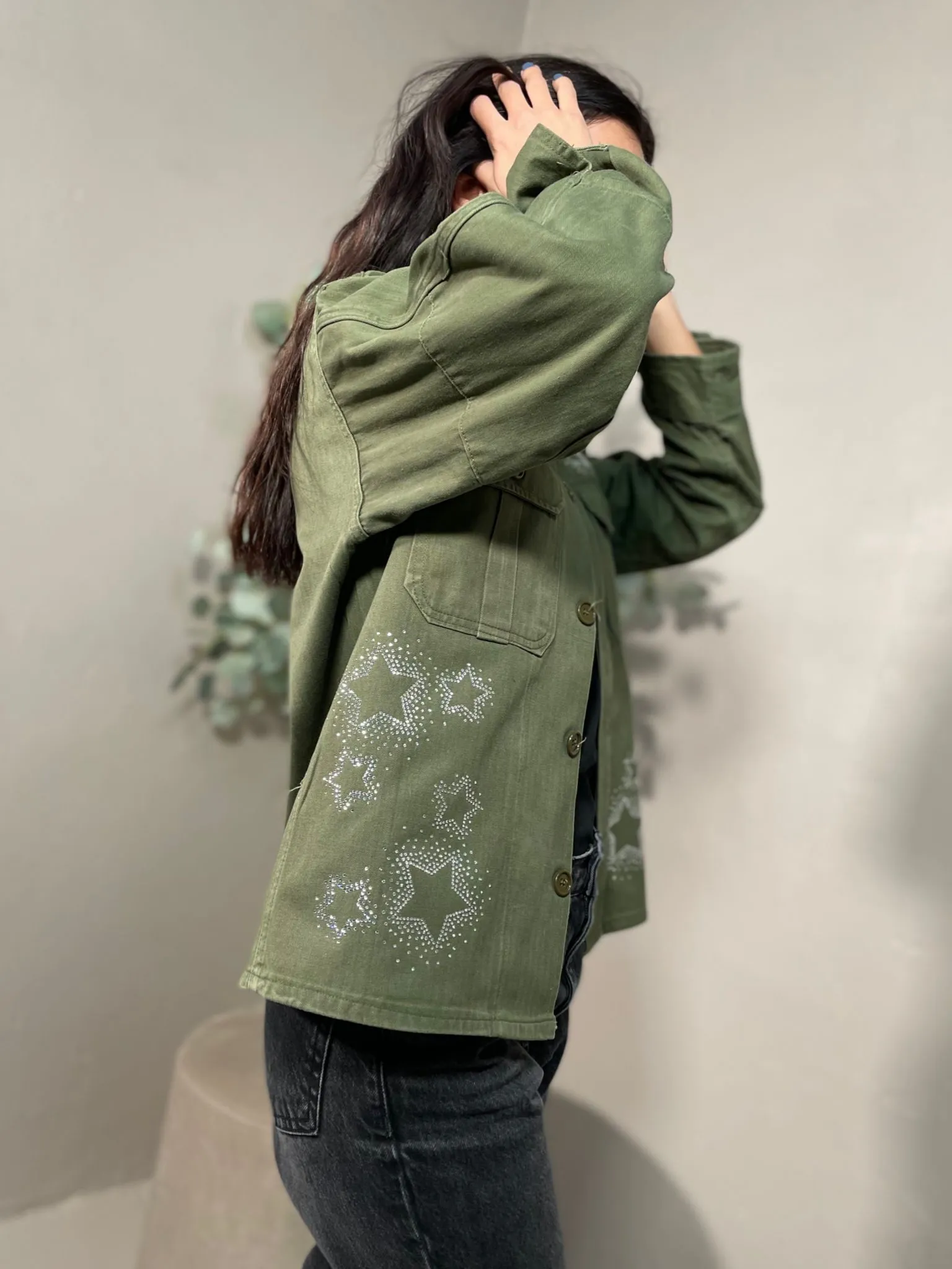 Giacca Militare Vintage Strass