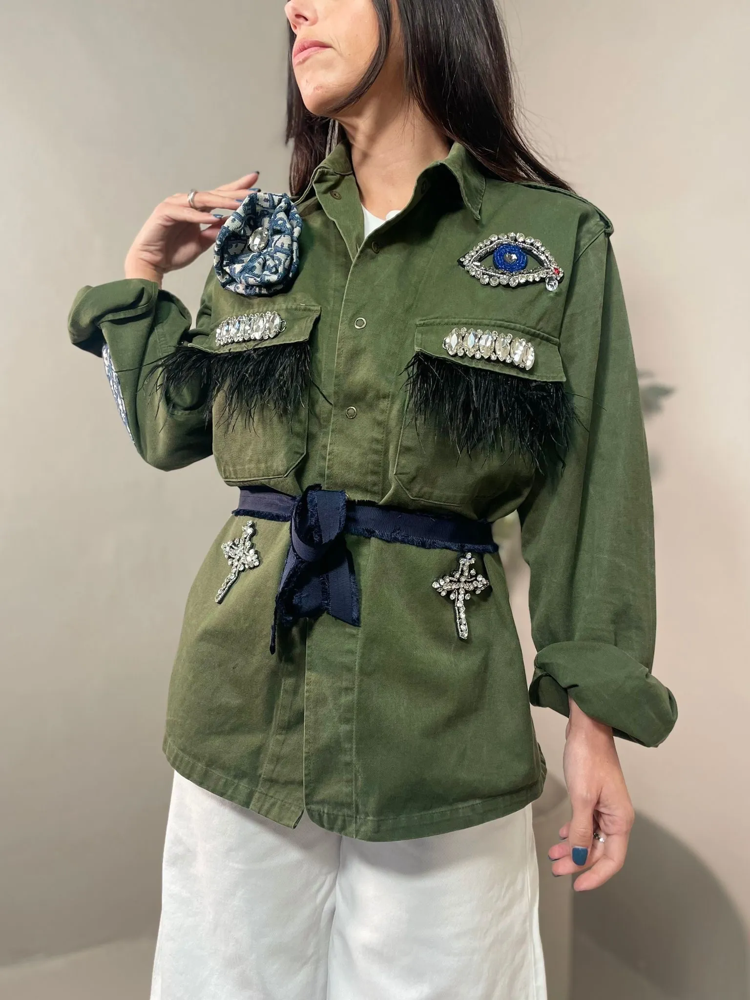 Giacca Militare Vintage Verde Eye