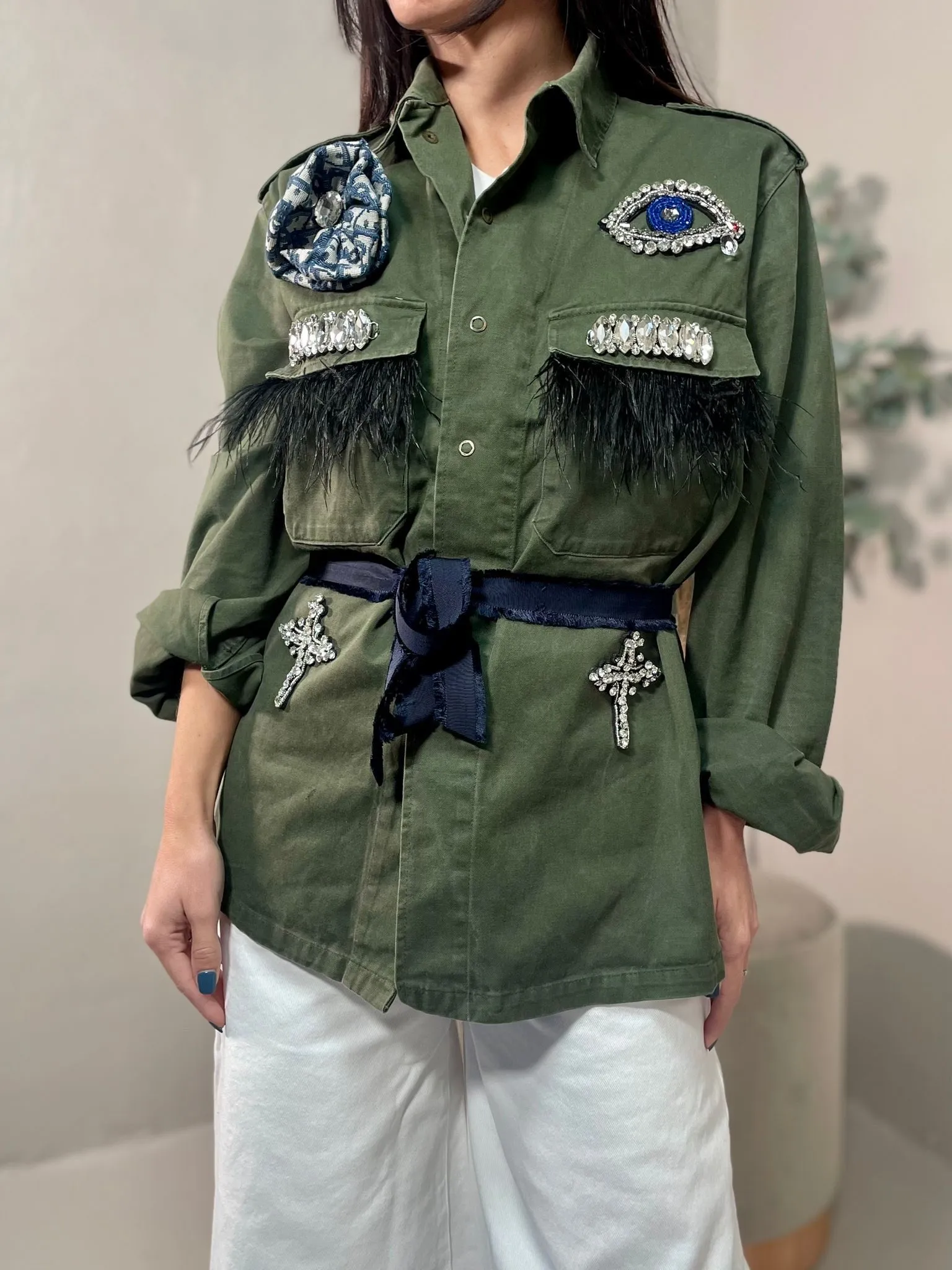 Giacca Militare Vintage Verde Eye