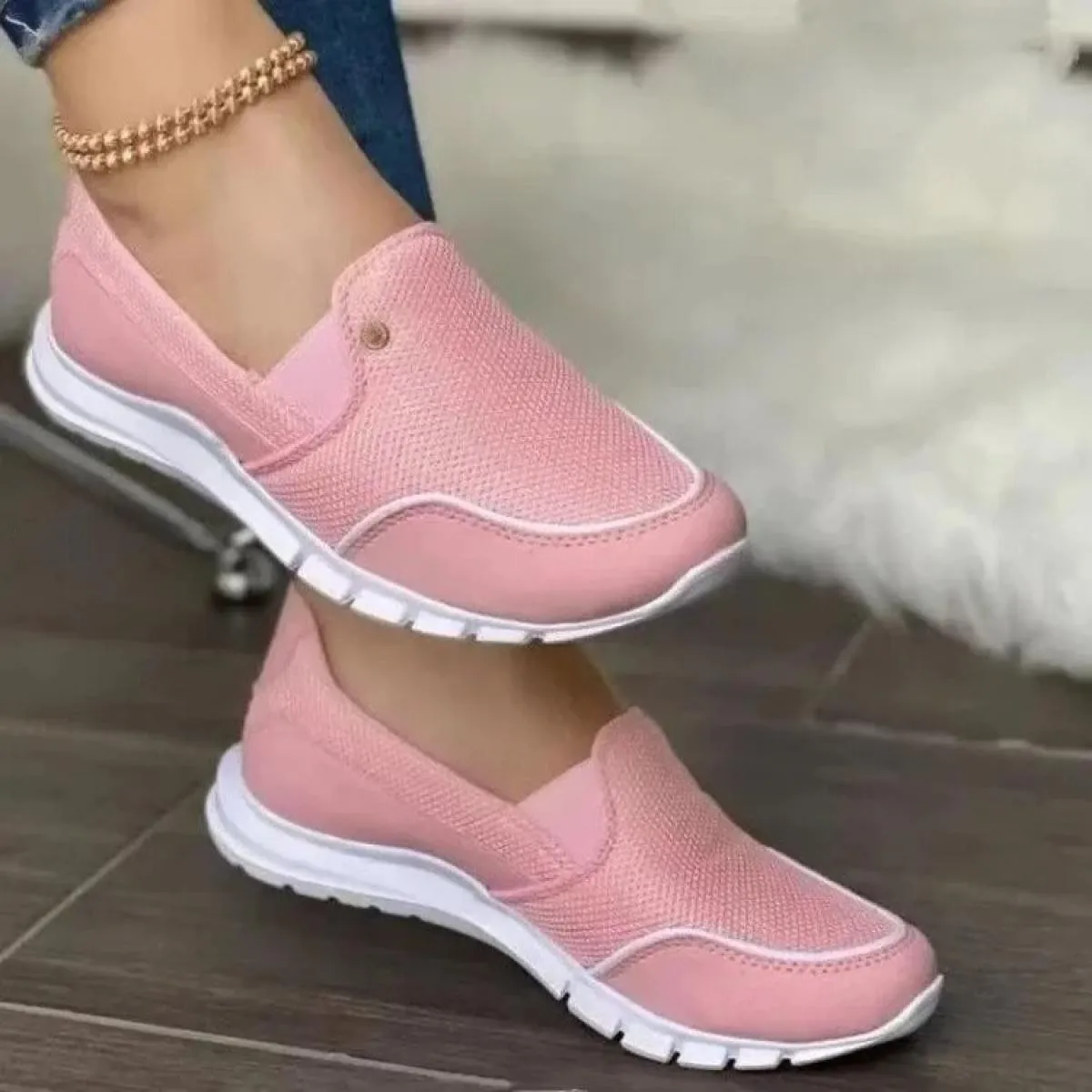 Grande 2023 Nuove Donne di Marca Estate Mesh Piedi Della Copertura di Modo Casual delle Donne di Un Passo Pigro Scarpe Basse Sca