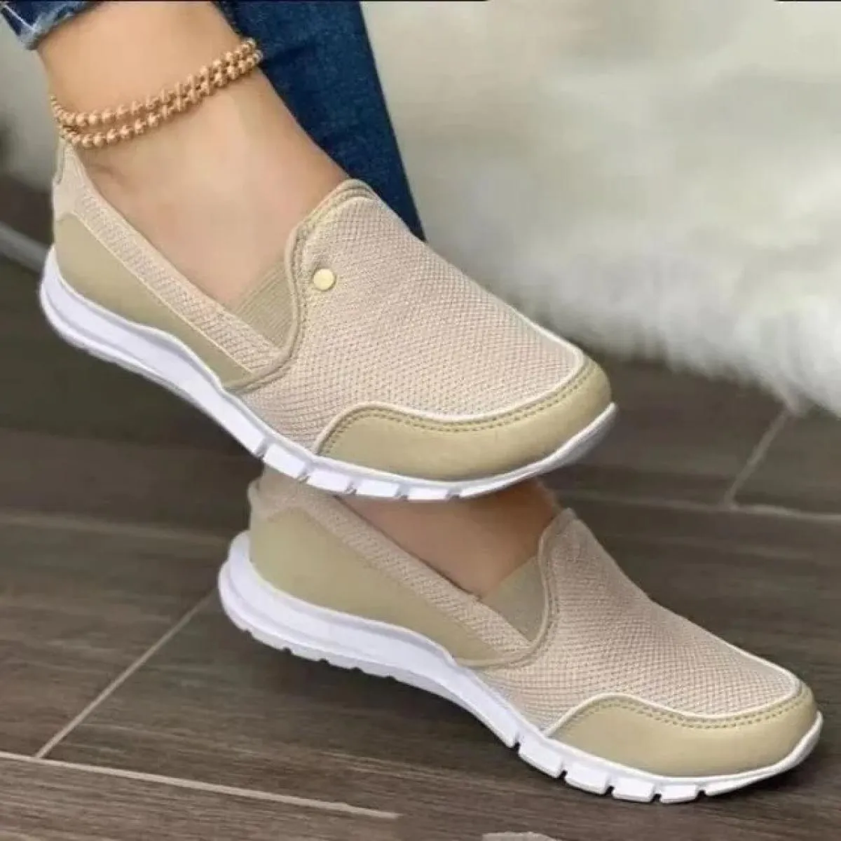 Grande 2023 Nuove Donne di Marca Estate Mesh Piedi Della Copertura di Modo Casual delle Donne di Un Passo Pigro Scarpe Basse Sca