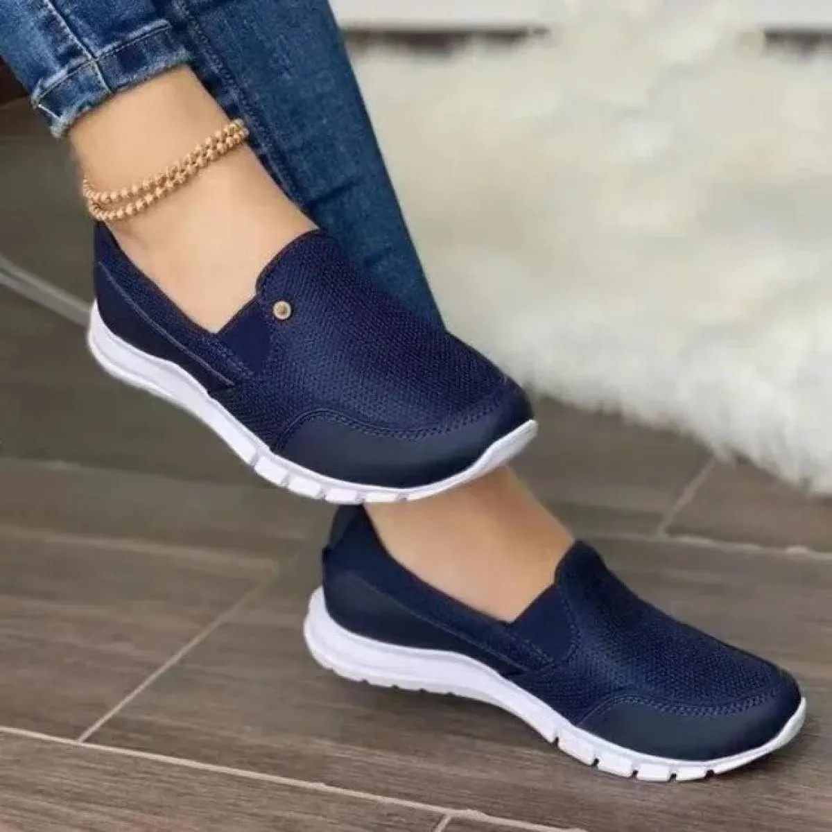 Grande 2023 Nuove Donne di Marca Estate Mesh Piedi Della Copertura di Modo Casual delle Donne di Un Passo Pigro Scarpe Basse Sca