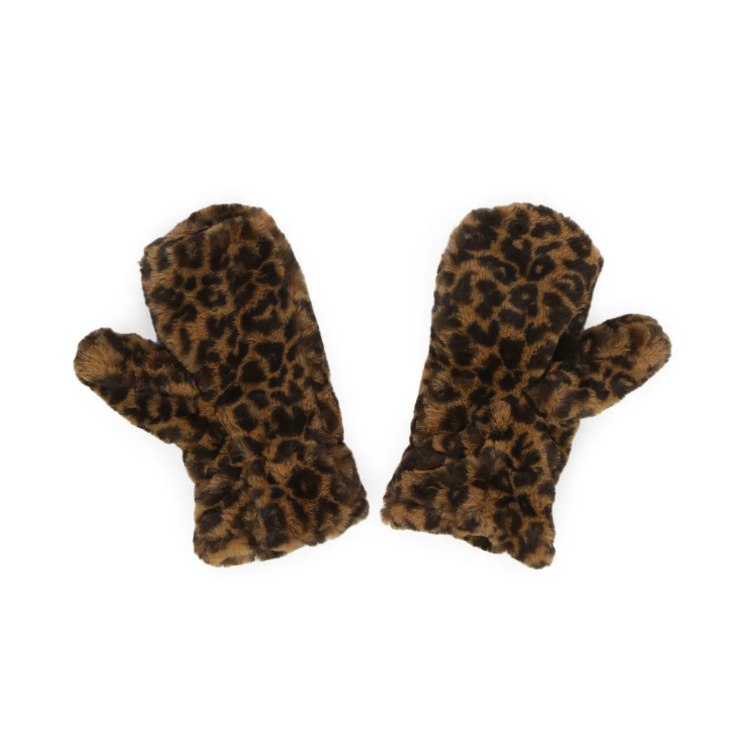 Guanti A Muffola Leopardati Bambina