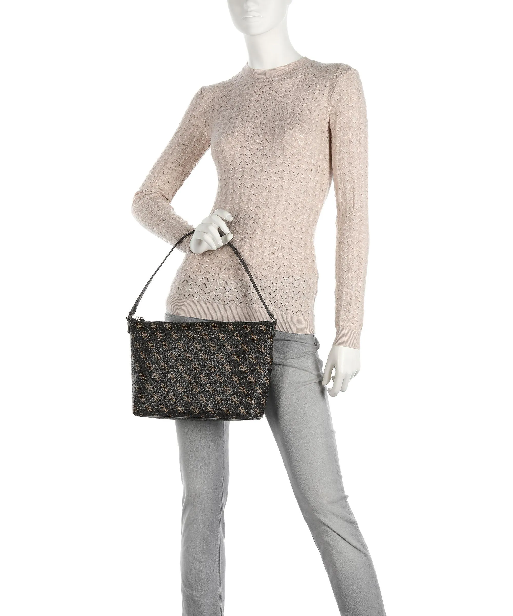  Guess Brenton Eco Borsa shopper pelle sintetica marrone scuro  