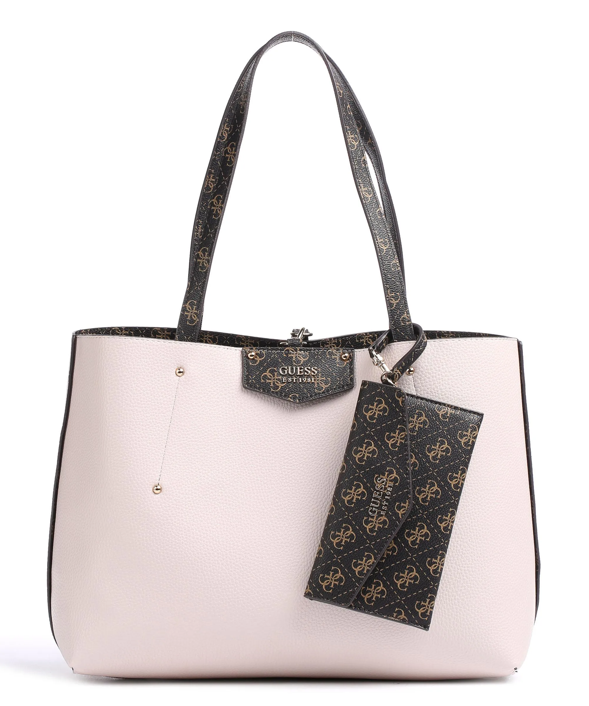  Guess Brenton Eco Borsa shopper pelle sintetica marrone scuro  