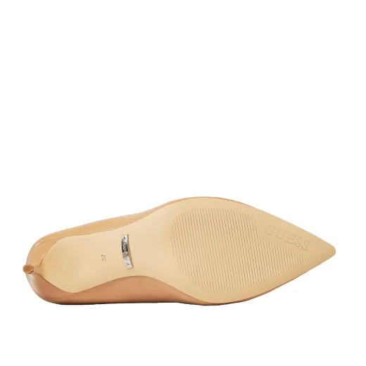 GUESS SCARPE DONNA DECOLLETE A PUNTA RICA 7 IN PELLE SAND FL7RICLEA03  