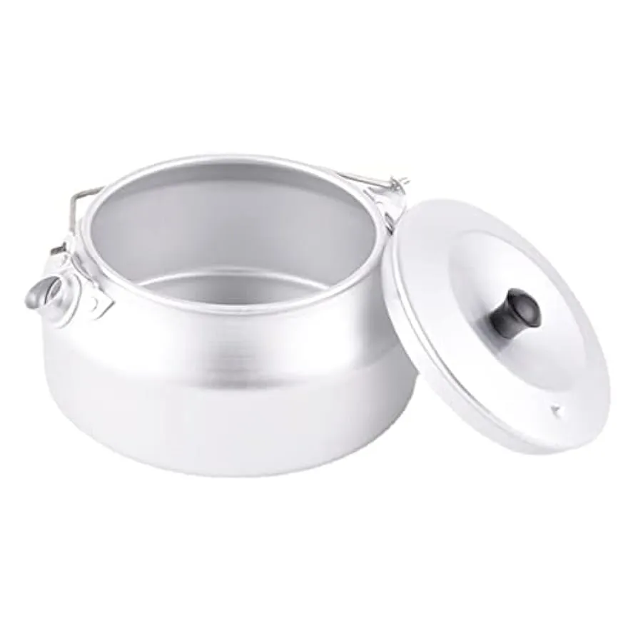 JINGAN 2 Pcs Bollitore per Campeggio, Bollitori da Escursionismo in Lega di Alluminio Leggero – Teiera in Alluminio Ultraleggera