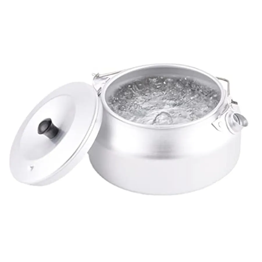 JINGAN 2 Pcs Bollitore per Campeggio, Bollitori da Escursionismo in Lega di Alluminio Leggero – Teiera in Alluminio Ultraleggera