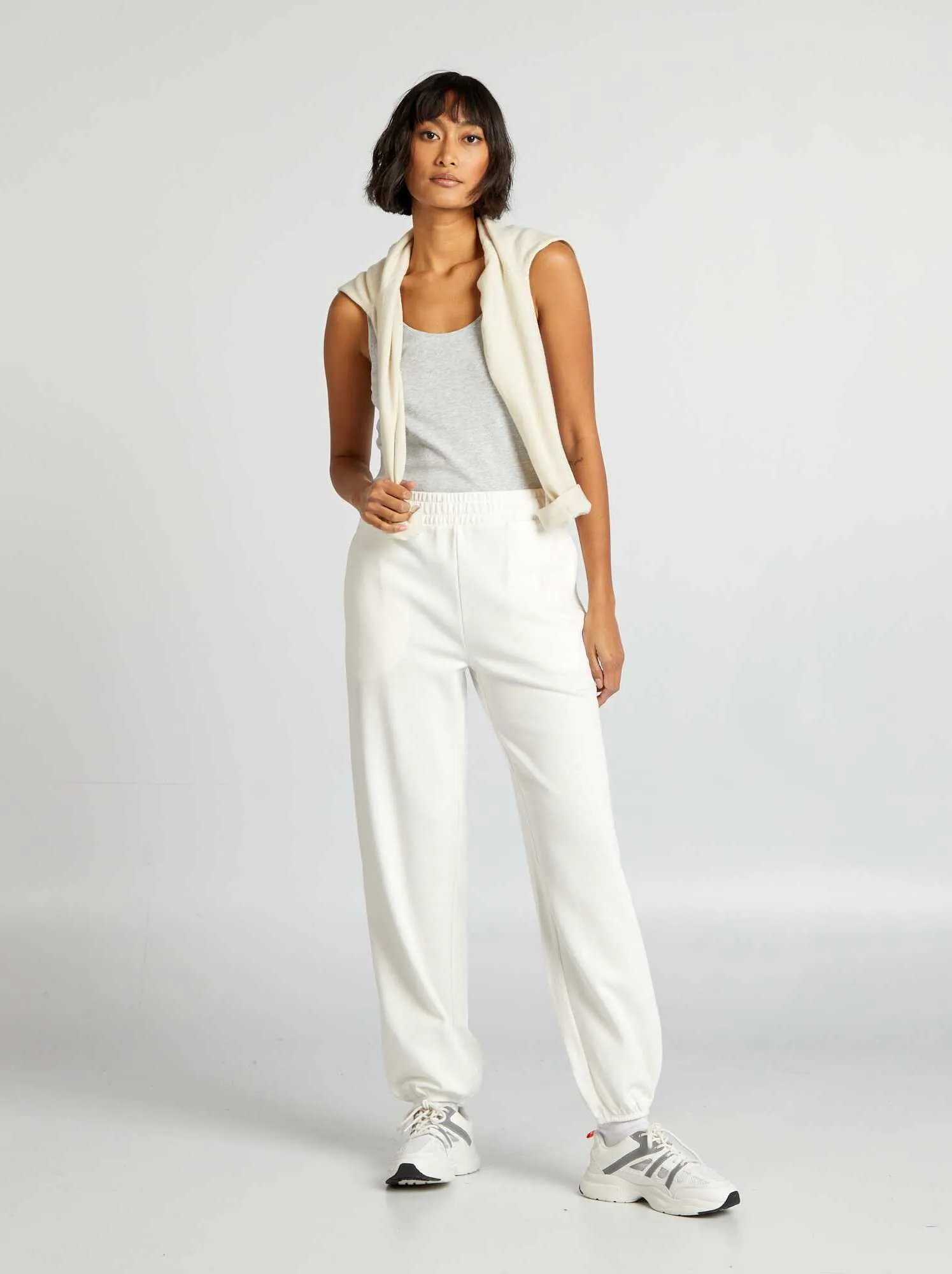 Joggers in tessuto felpato - BIANCO