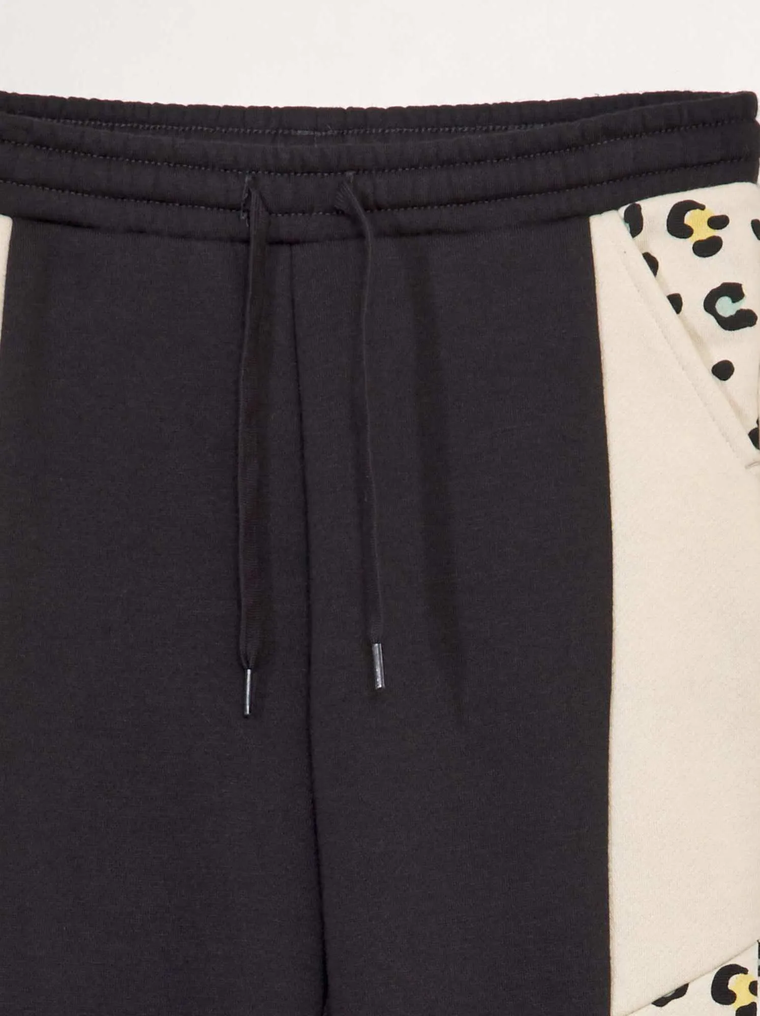 Joggers in tessuto felpato colorblock - BEIGE