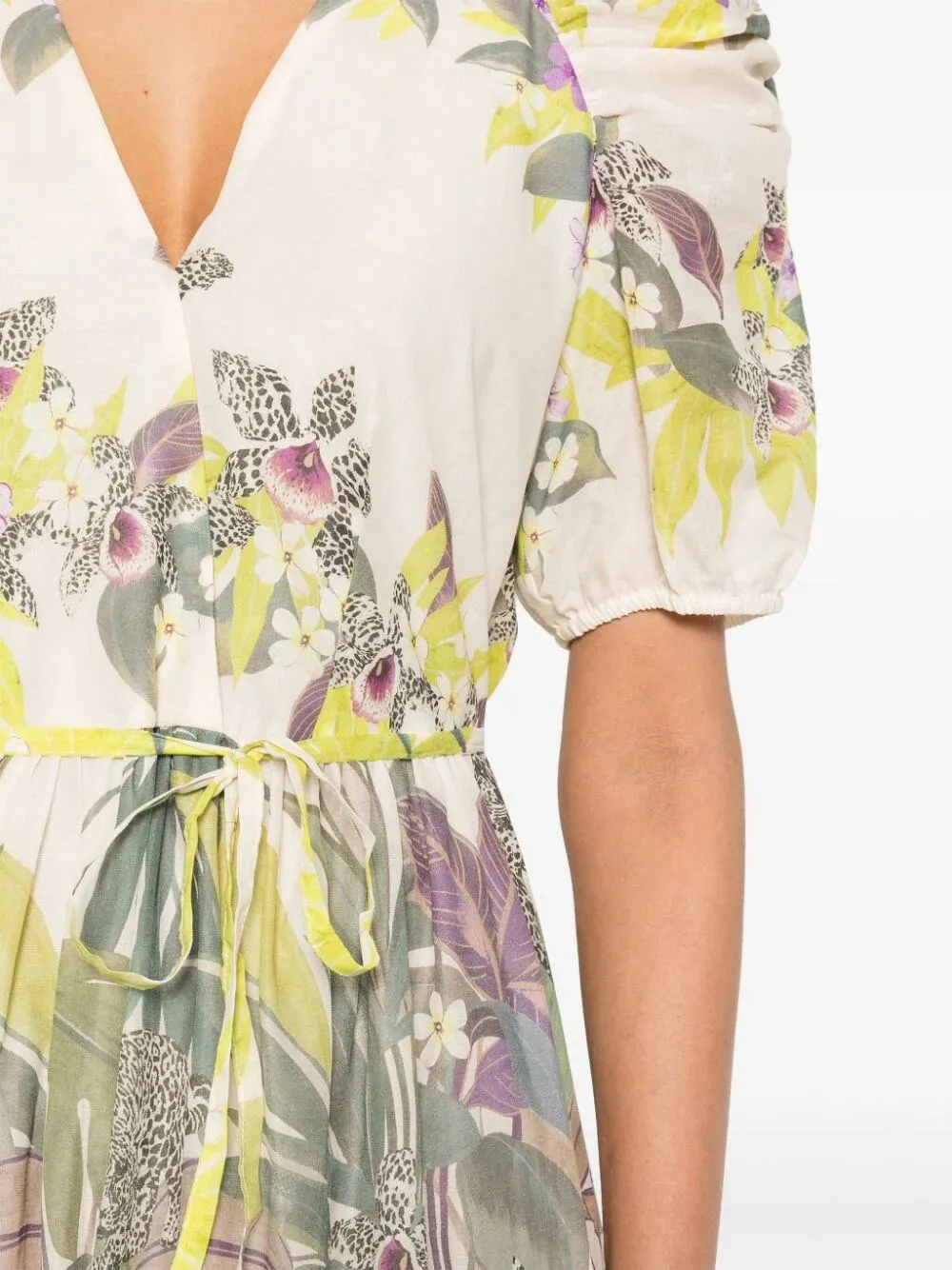 `Jungle Fever` Print Long Dress With Belt