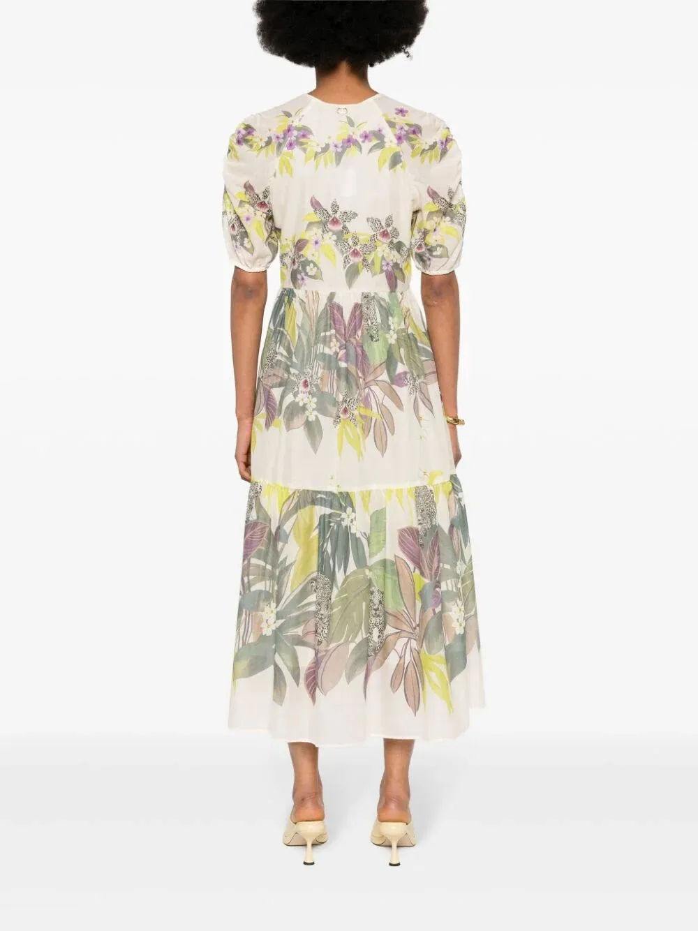 `Jungle Fever` Print Long Dress With Belt