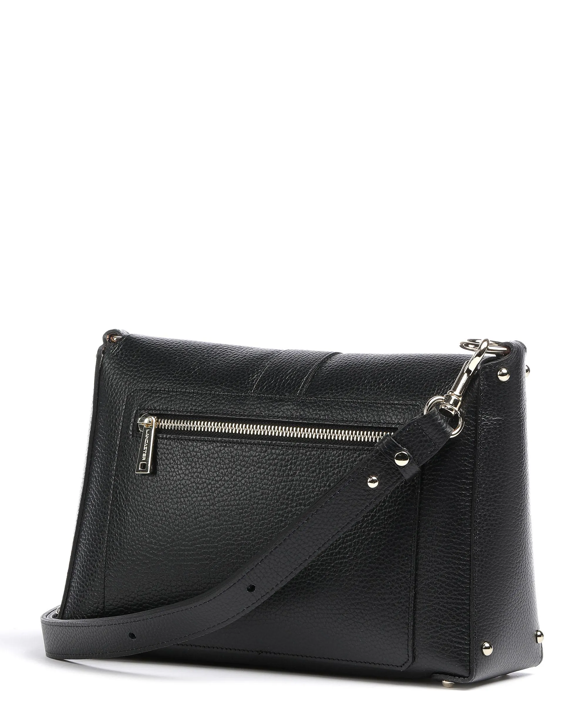  Lancaster Foulonne Double Borsa a tracolla pelle di vacchetta grana nero  