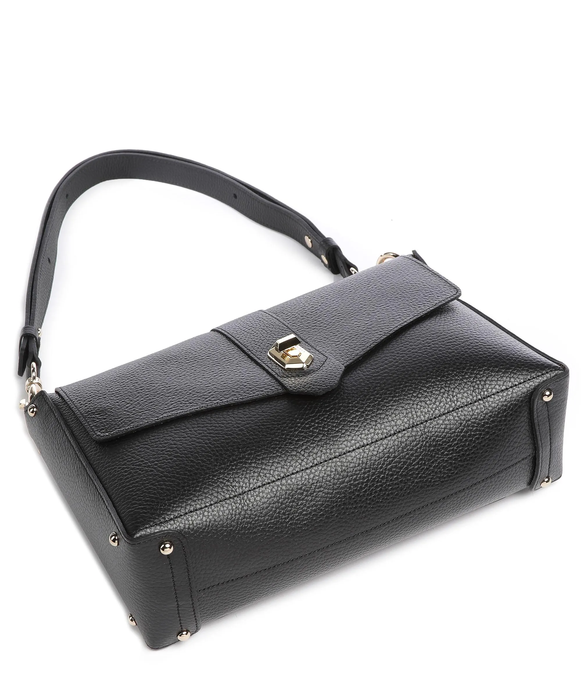  Lancaster Foulonne Double Borsa a tracolla pelle di vacchetta grana nero  