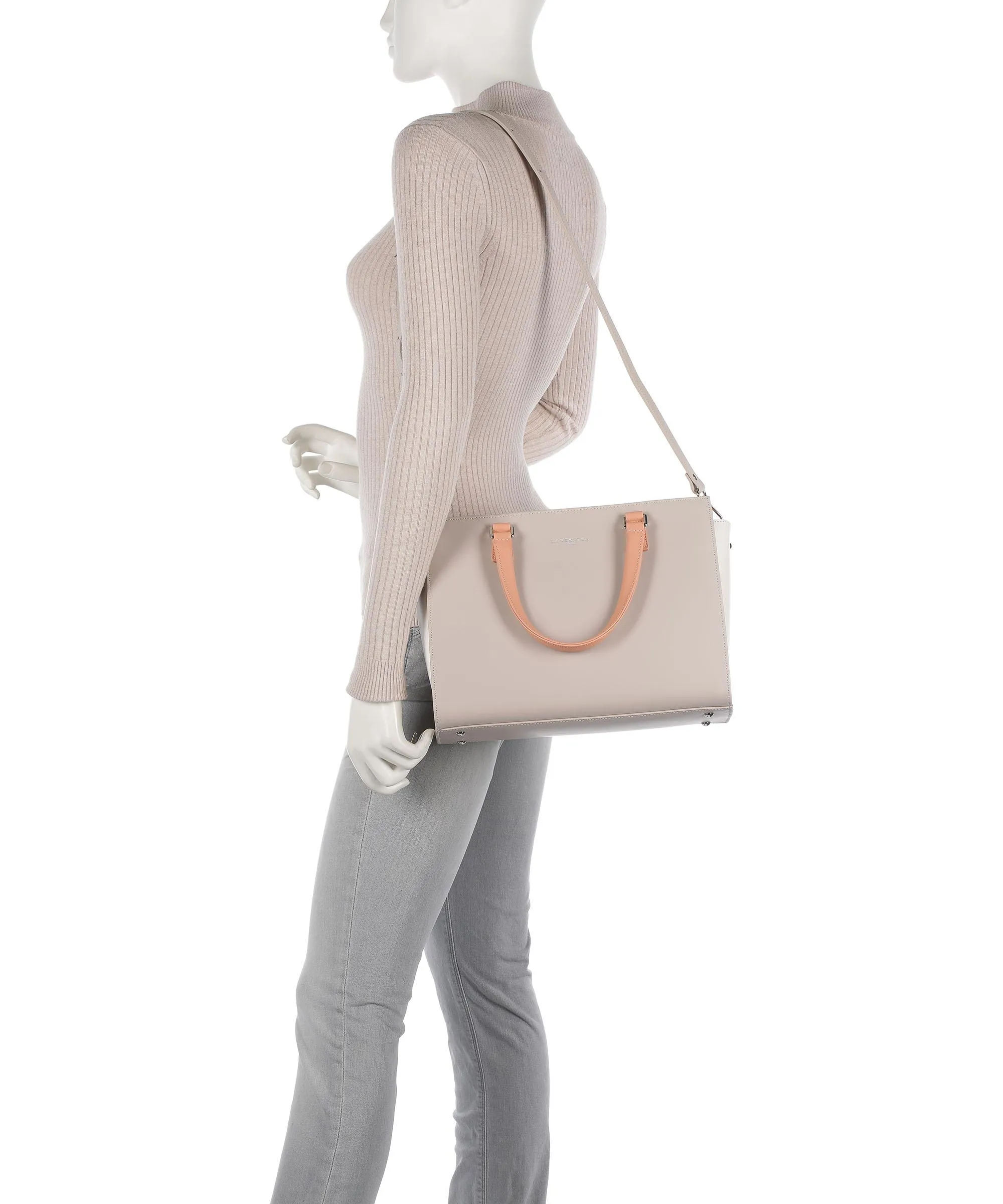  Lancaster Smooth Borsa a mano pelle bovina beige  