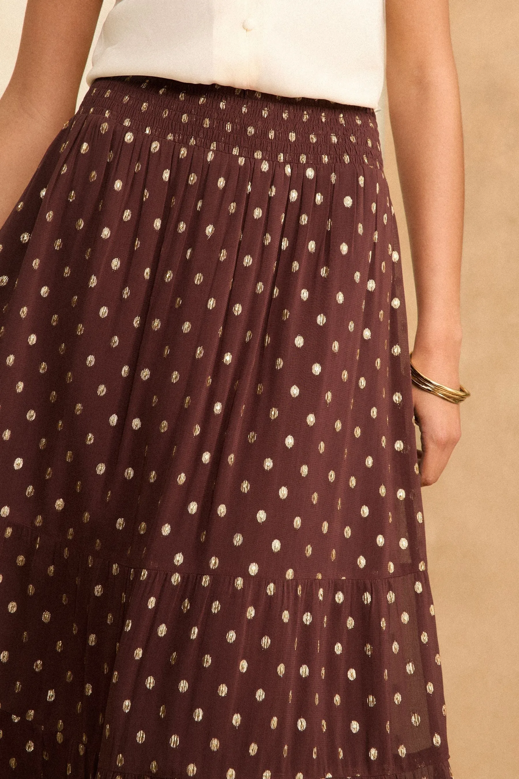 Love & Roses Dettagli metallizzati - Gonna maxi a balze