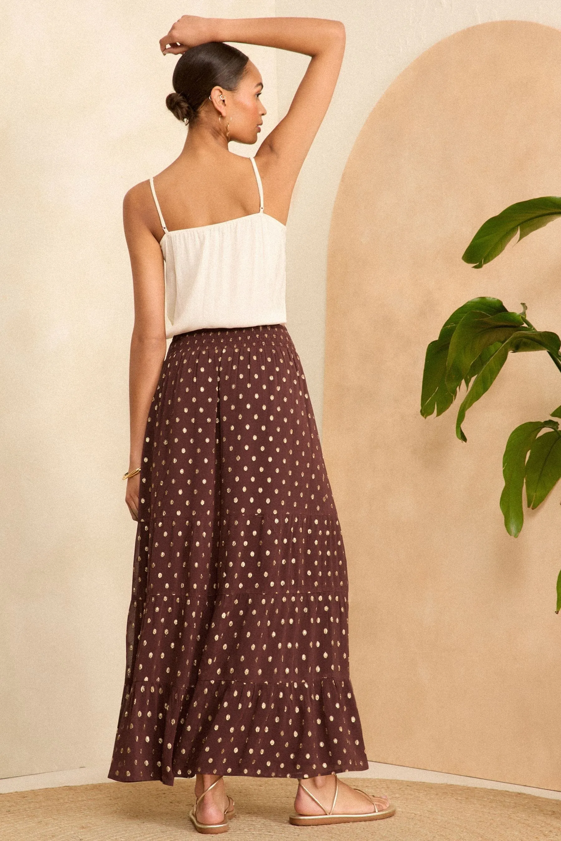 Love & Roses Dettagli metallizzati - Gonna maxi a balze