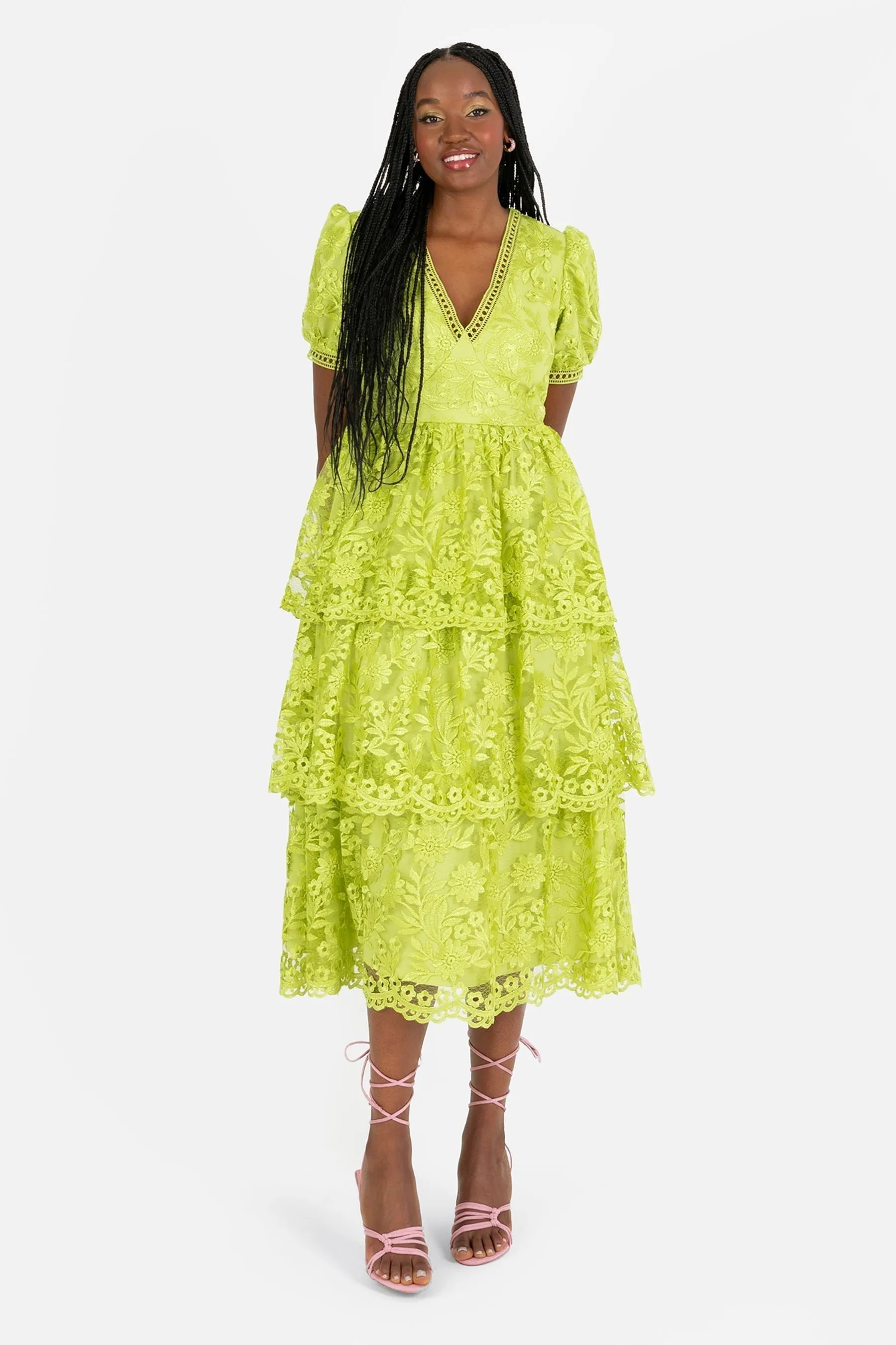Lovedrobe - Abito midi Pizzo a balze