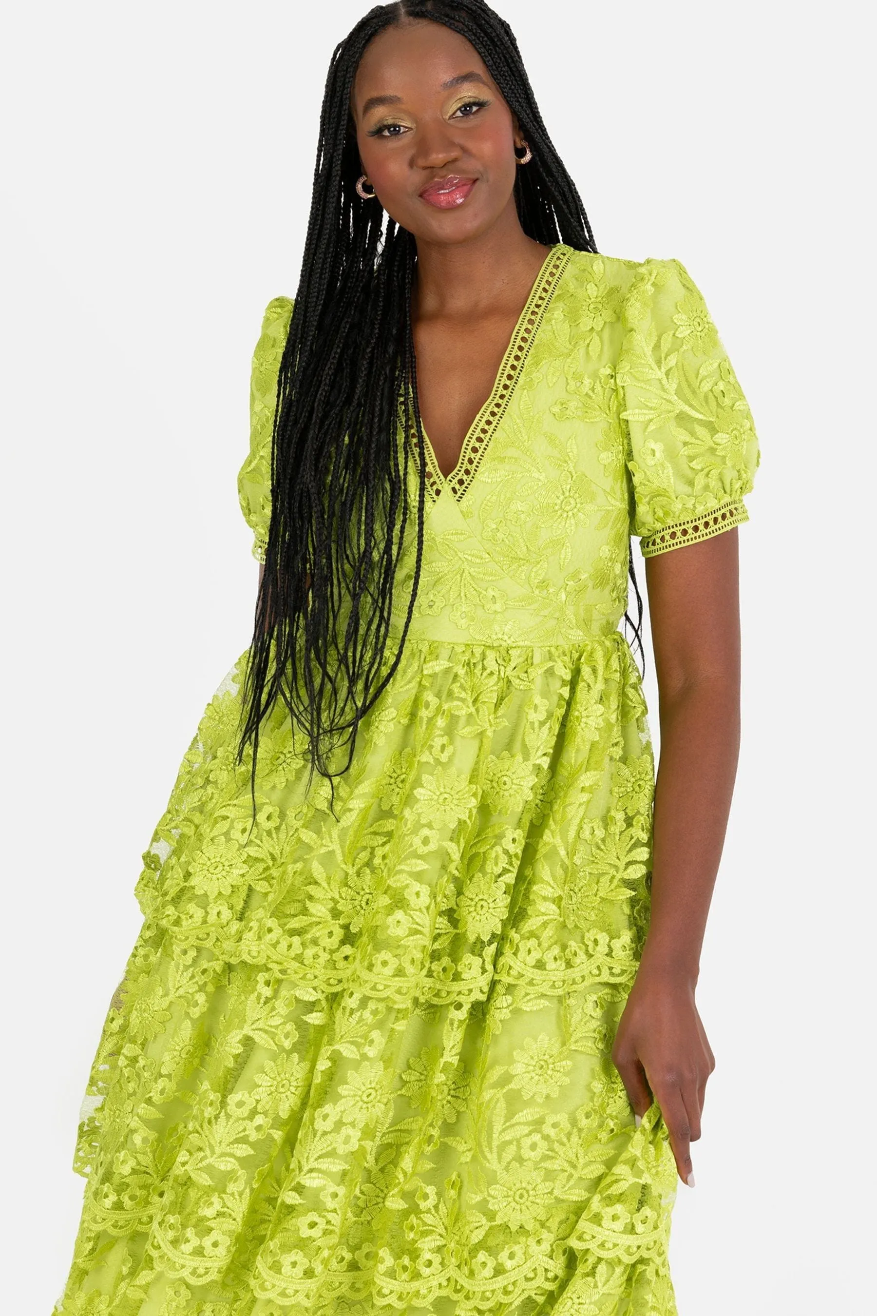 Lovedrobe - Abito midi Pizzo a balze