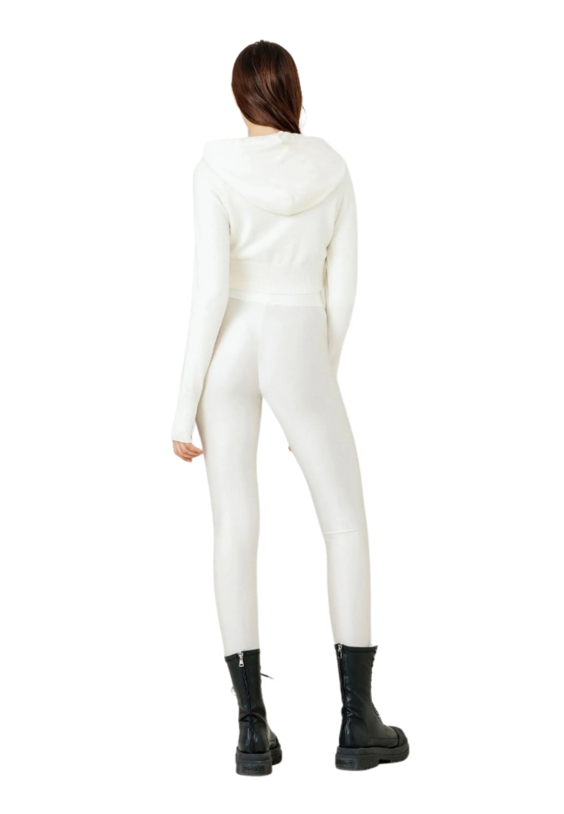 Maglia Maglieria Cappuccio Bianco