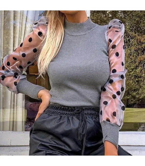 Maglia pois sbuffo