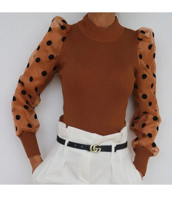 Maglia pois sbuffo