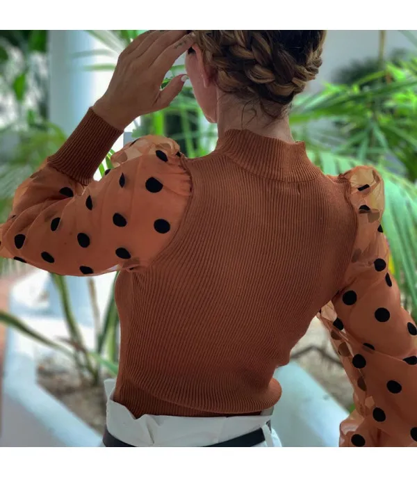 Maglia pois sbuffo