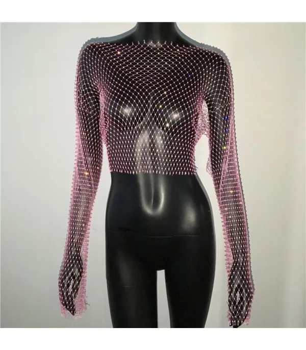Maglia rete strass
