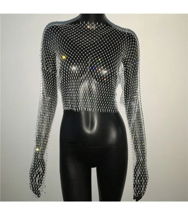 Maglia rete strass