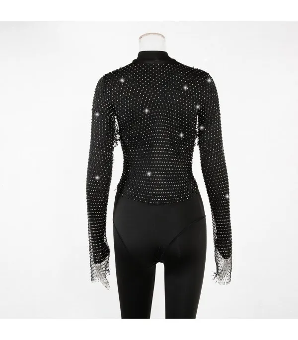 Maglia rete strass