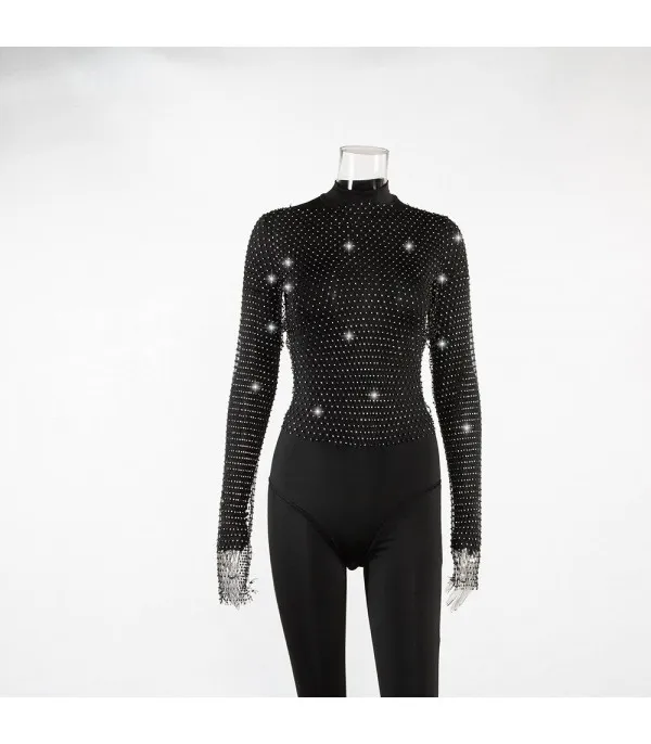 Maglia rete strass