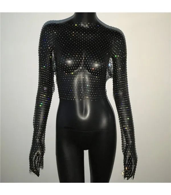 Maglia rete strass