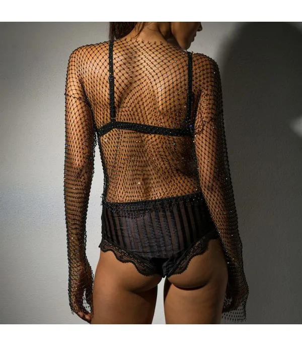 Maglia rete strass