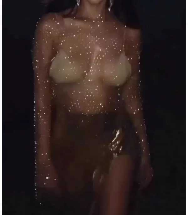 Maglia rete strass