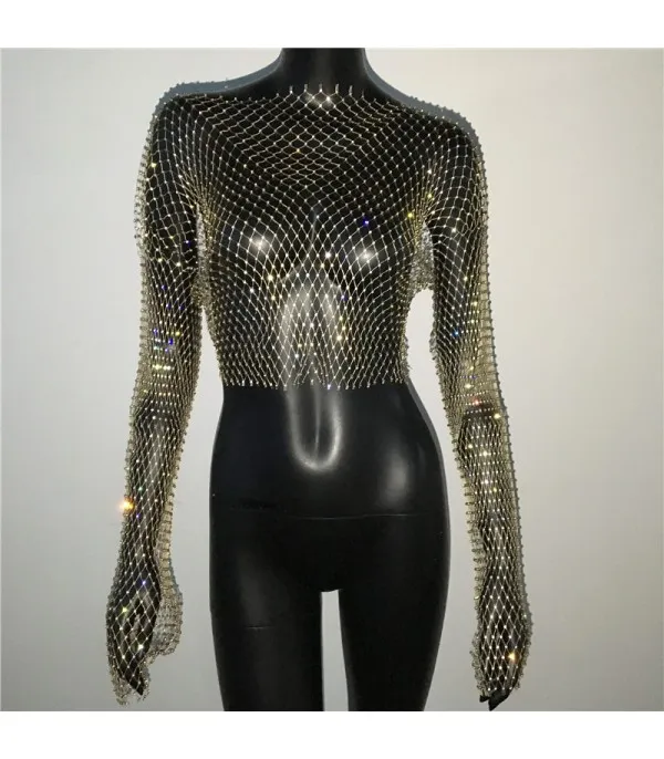 Maglia rete strass