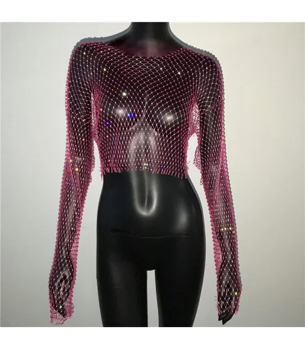 Maglia rete strass