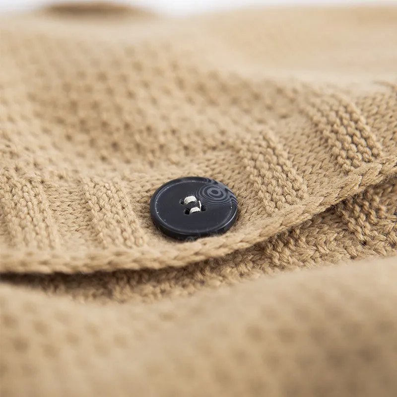 Maglia Uomo Manica lunga con bottoni e cappuccio Cardigan Felpa in Maglia Dresserd