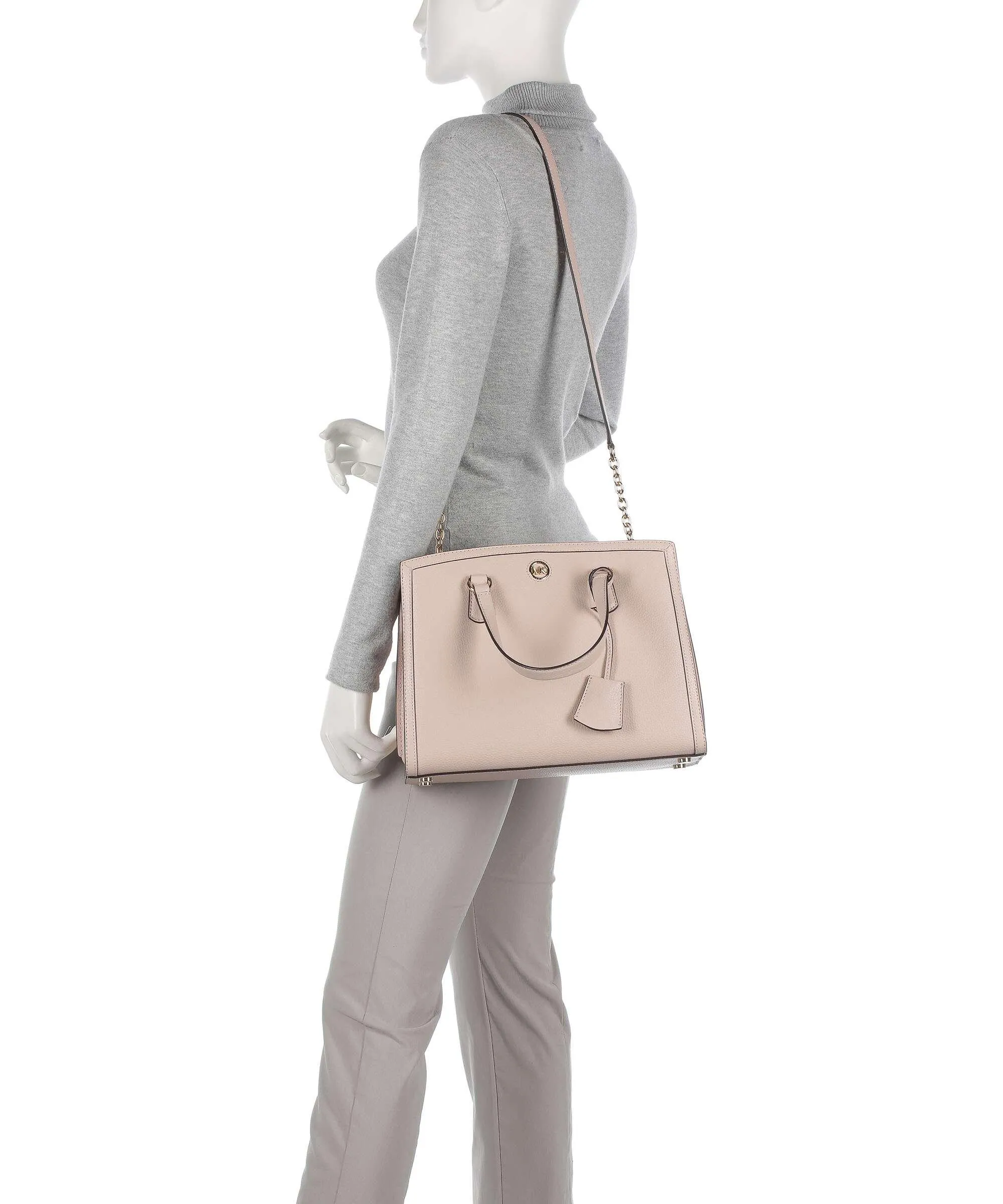  Michael Kors Chantal Borsa a mano pelle di vacchetta grana rosa  
