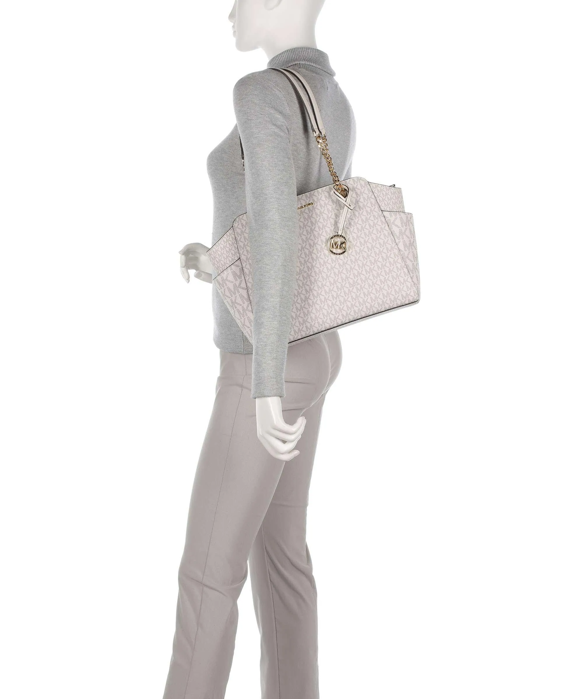  Michael Kors Jacquelyn Borsa shopper tela avorio  