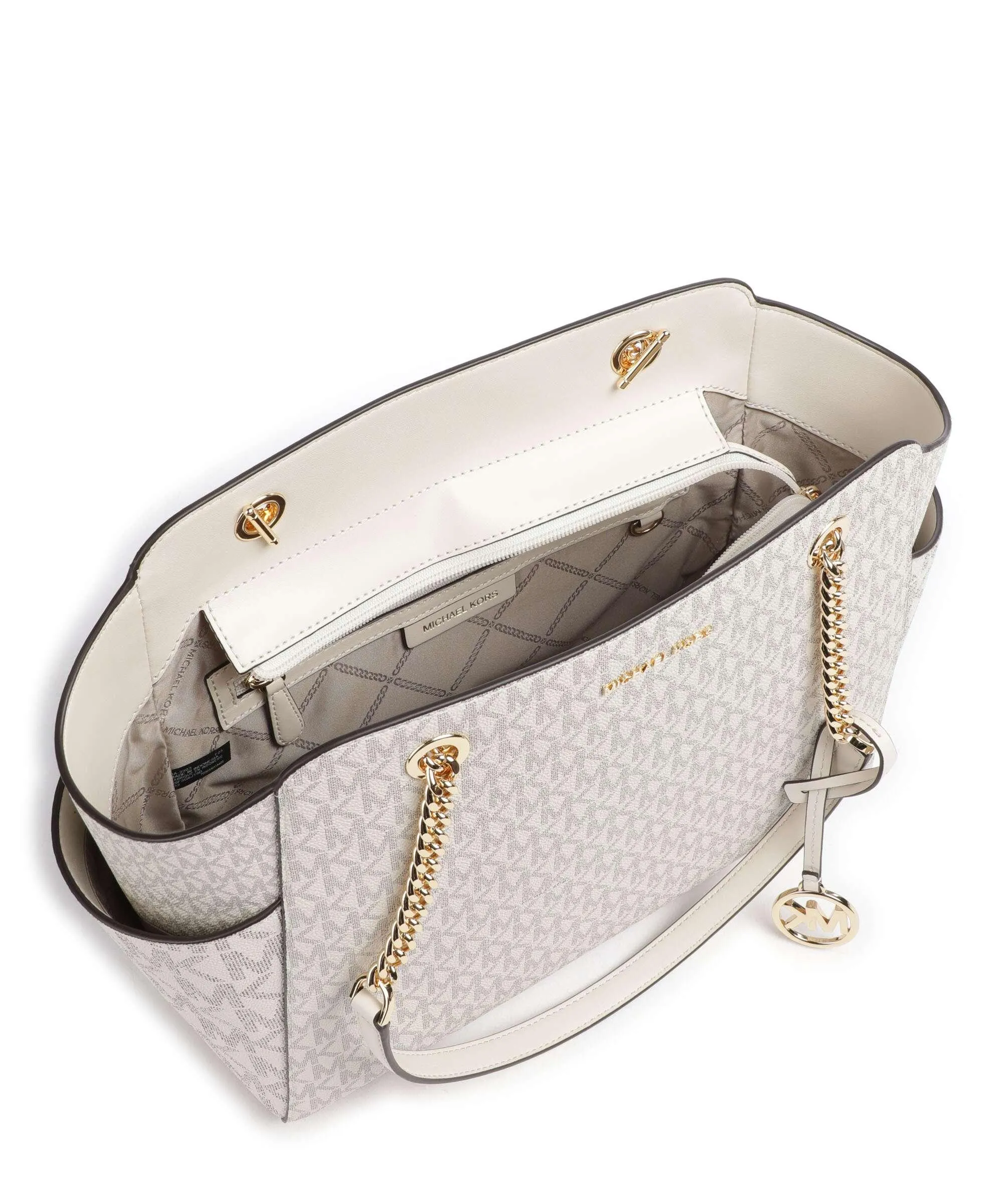  Michael Kors Jacquelyn Borsa shopper tela avorio  