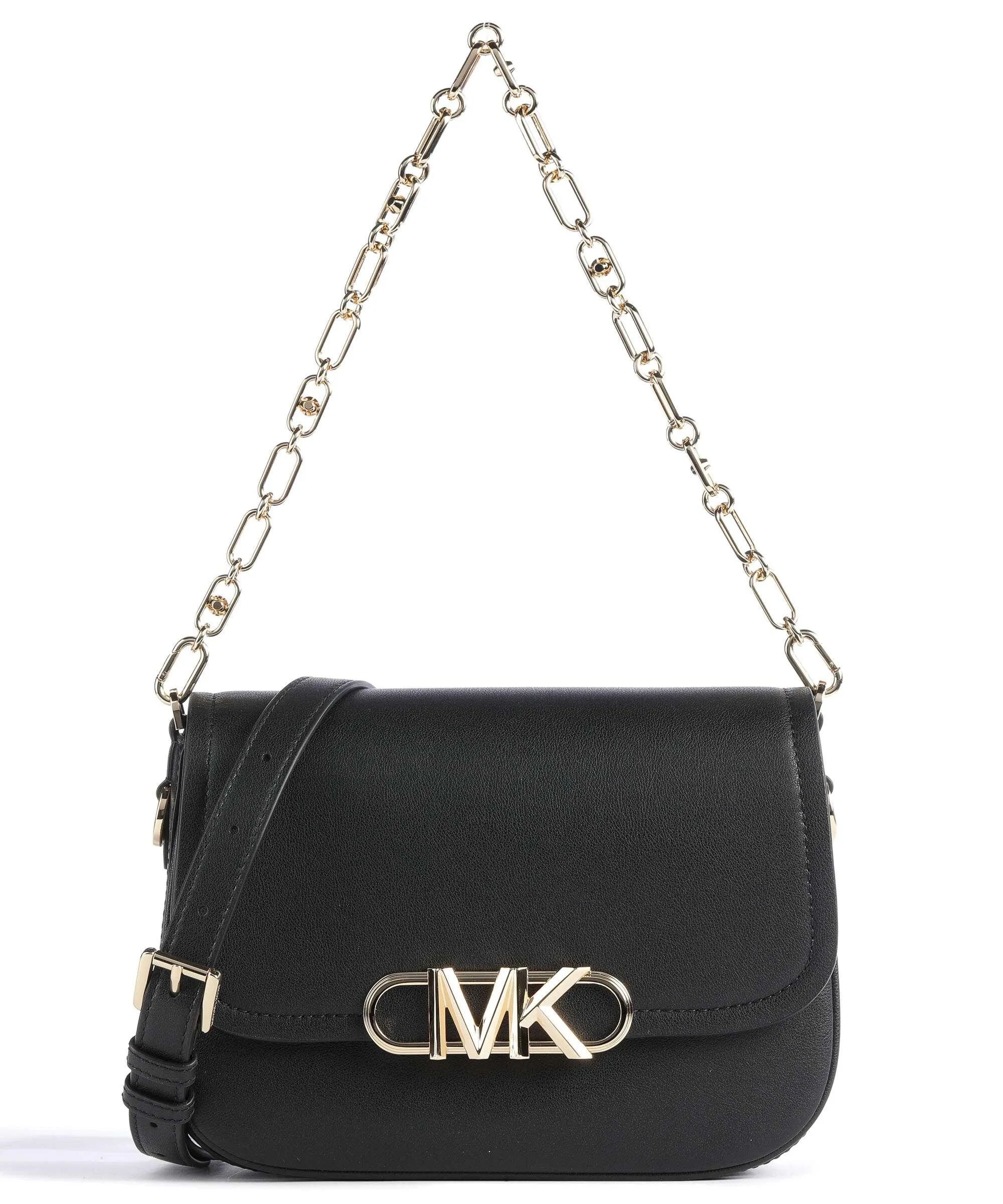  Michael Kors Parker Borsa a spalla pelle di vacchetta finemente grana nero  