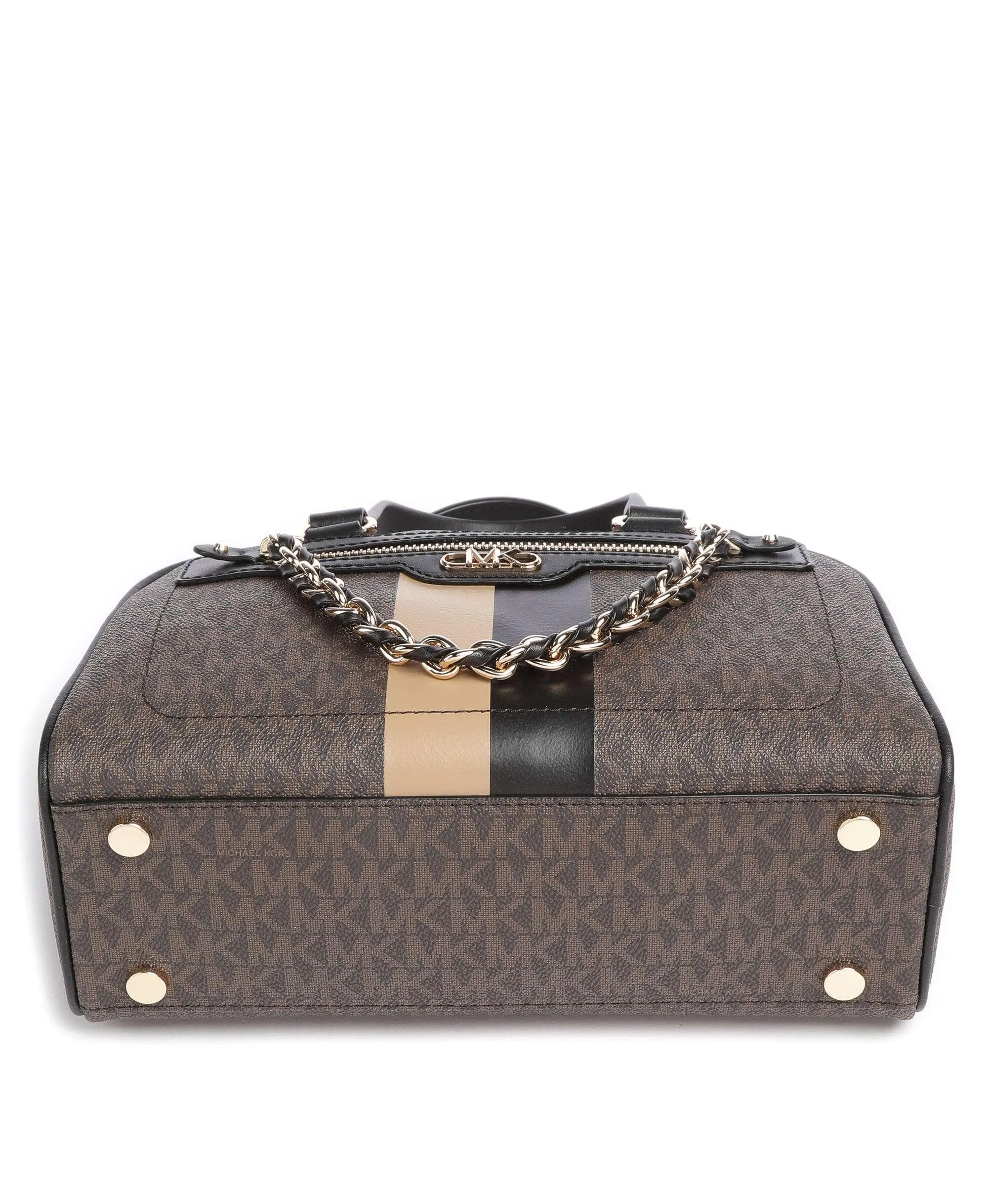  Michael Kors Williamsburg Borsa a mano tela marrone scuro  