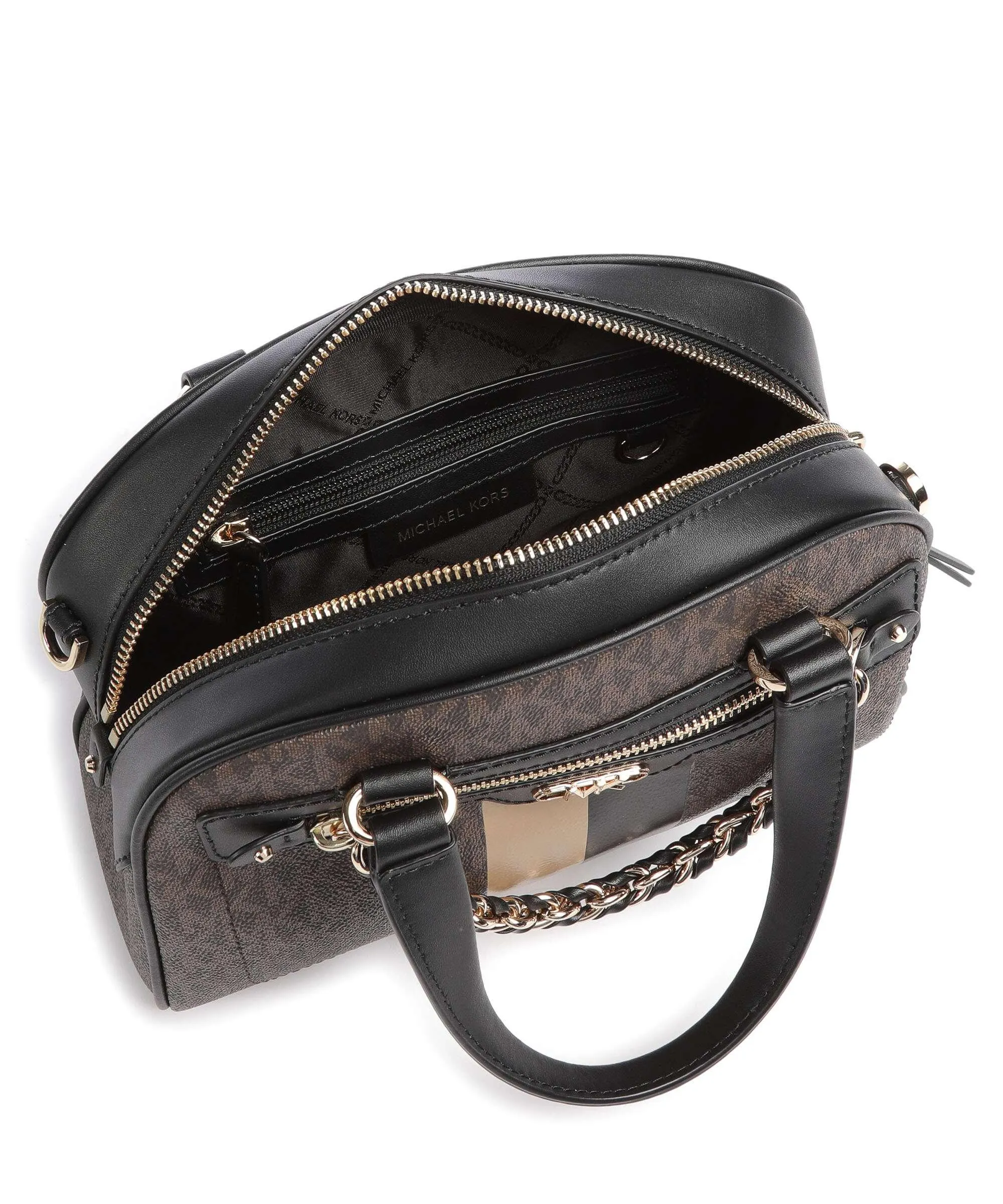  Michael Kors Williamsburg Borsa a mano tela marrone scuro  