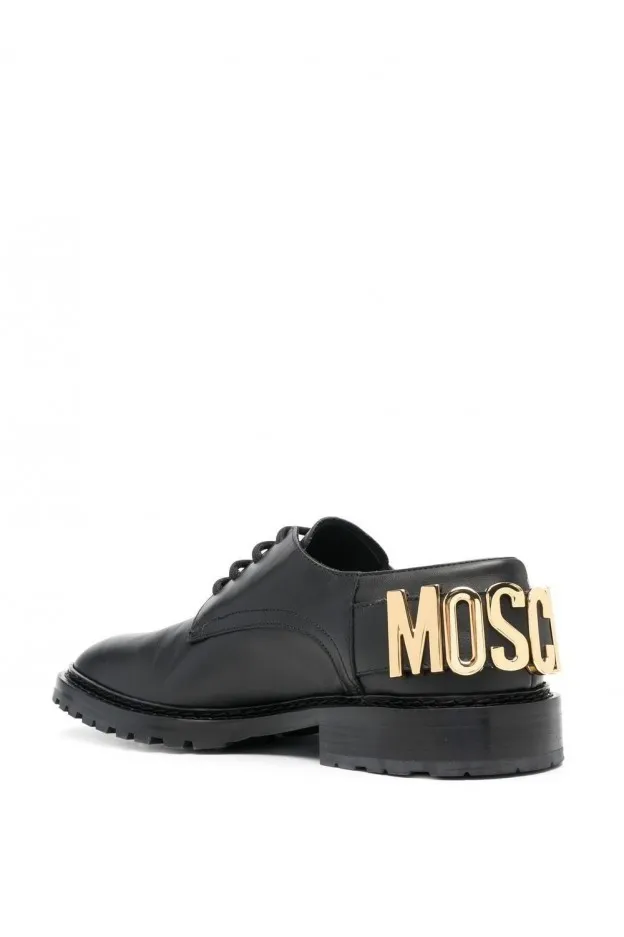 Moschino Stringate Con Placca Logo