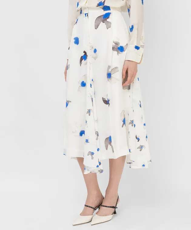 NINA RICCI Gonna in seta stampata con fondo asimmetrico 21ECJU004SE1358