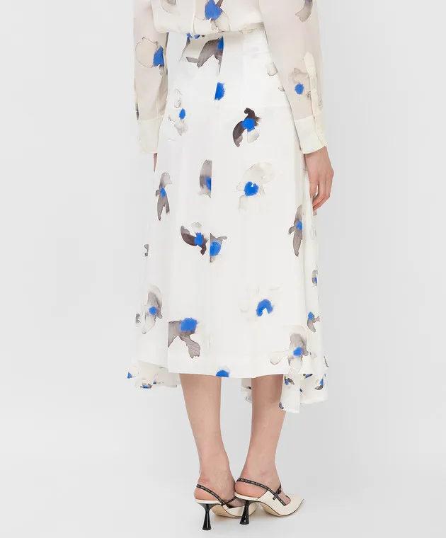 NINA RICCI Gonna in seta stampata con fondo asimmetrico 21ECJU004SE1358
