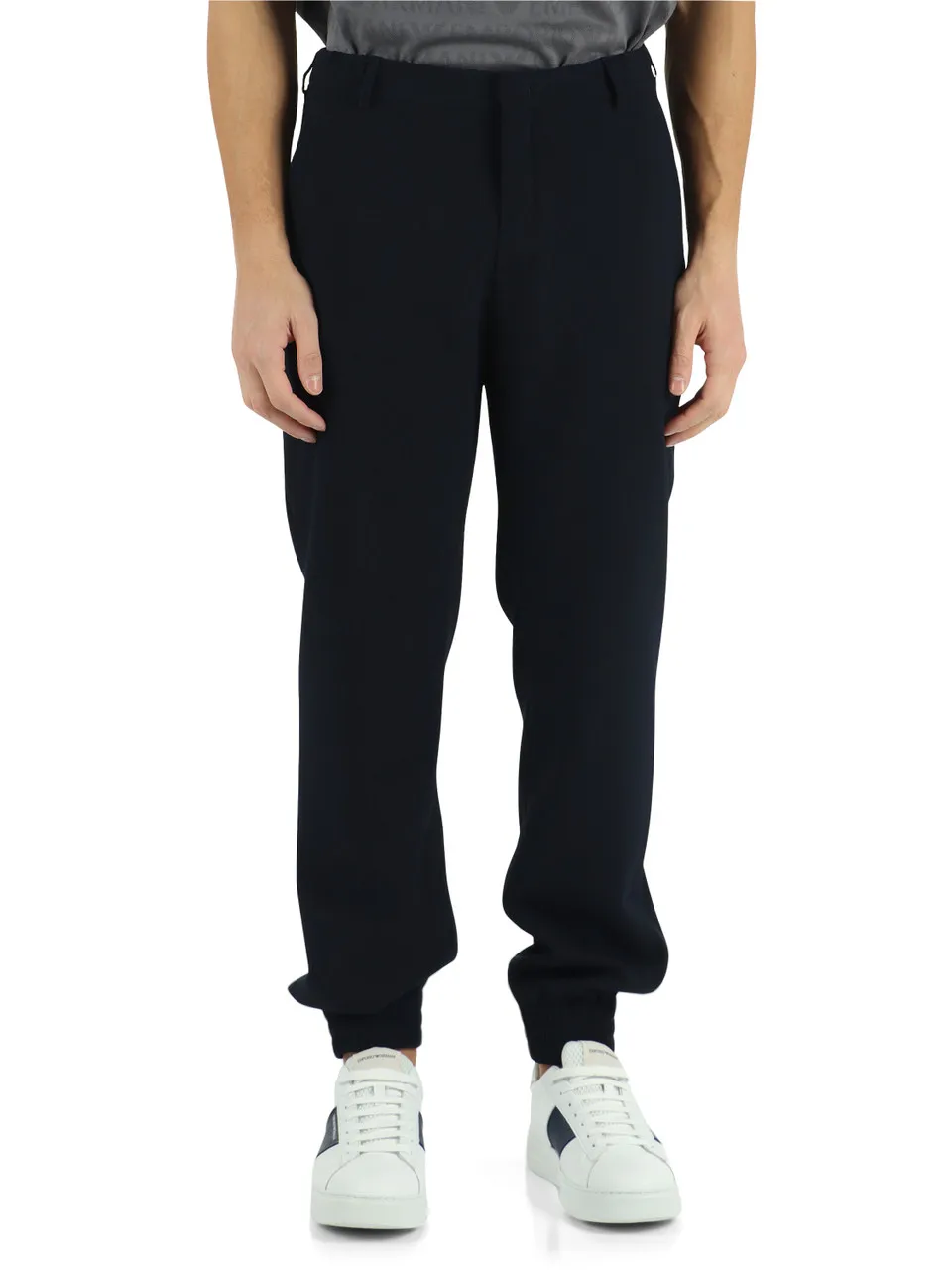 Pantalone in tessuto stretch lavorato